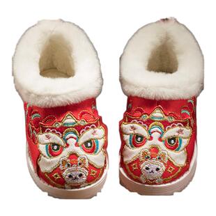 虎头鞋婴儿1周岁宝宝抓周鞋新年儿童布鞋男童女童冬季棉鞋汉服鞋