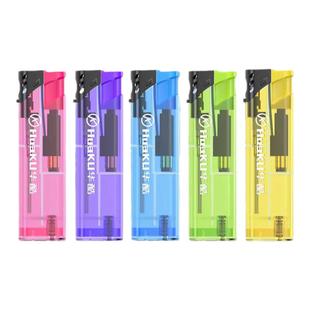 华酷50支新款透明防风打火机一次性批发定制订做印字防爆超耐用