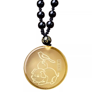 易明喜柿连猪吊坠2026属虎吉祥佩戴物生肖虎项链挂件男女礼物