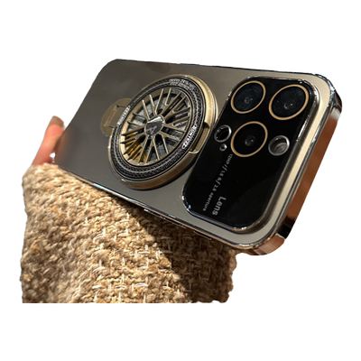 大视窗旋转陀螺支架手机壳