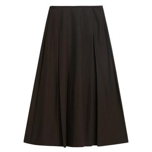 【博主同款】YINER音儿秋季低弹丝法式双排褶A字半身裙