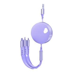 适用苹果华为vivo荣耀iPhone数据线一拖三120w超级快充伸缩typec充电线线快充安卓手机线车载多头冲电闪充线