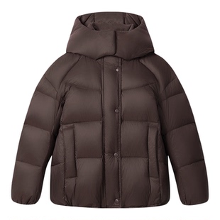 波司登奥莱25冬款时尚泡芙云感廓形童趣百搭轻暖短款连帽厚羽绒服