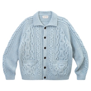 SUPERTOFU 特细美丽奴羊毛 粗麻花 针织开衫毛衣外套 AW25