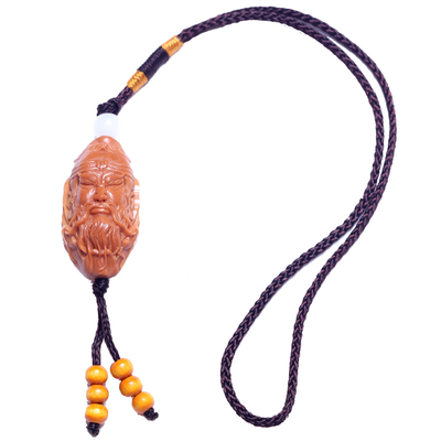 橄榄核雕刻关公单籽关云长老油核