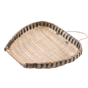 竹编簸箕手工青皮竹筲箕厨房洗菜沥水竹筐晾晒装饰家用竹篮方筲箕