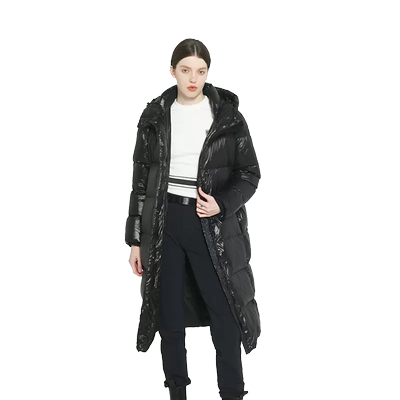 寒思黑钻系列火山岩长款连帽立领