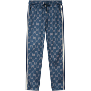 BM高端欧货潮牌男裤子侧边条纹运动休闲裤男2024新款字母印花卫裤