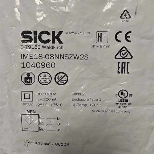 询价西克接近开关IME1808NNSZW2S订货号10409