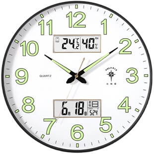 北极星wifi网络挂钟自动对时电波钟表夜光石英钟客厅家用时尚静音