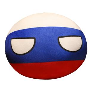 卡通毛绒波兰球抱枕Polandball国家球团子漫画徽章公仔柔软国旗