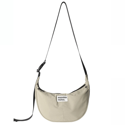 masmarulez官方正品迷你尼龙单肩斜挎包百搭帆布三用包通勤包米色