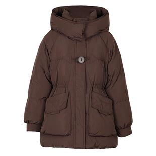 鸭鸭羽绒服女士冬季新款时尚休闲百搭韩版秋冬保暖连帽收腰外套YZ