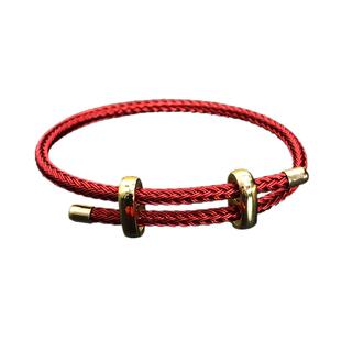 可调节饰品手绳手链替换周生脚绳钢丝绳转运珠小孔貔貅本命年红绳