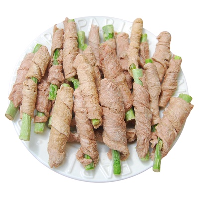 冻干鸭胸绕芦笋贝贝南瓜和胡萝卜