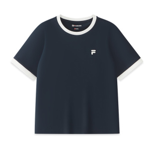 FILA FUSION斐乐潮牌女子针织短袖衫2026夏季新款休闲纯棉基础T恤