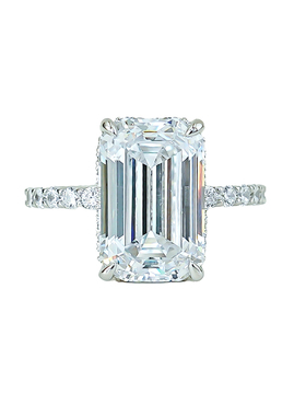 冰透大冰糖9克拉祖母绿切割925银戒指女白钻款简约大气富婆款食指