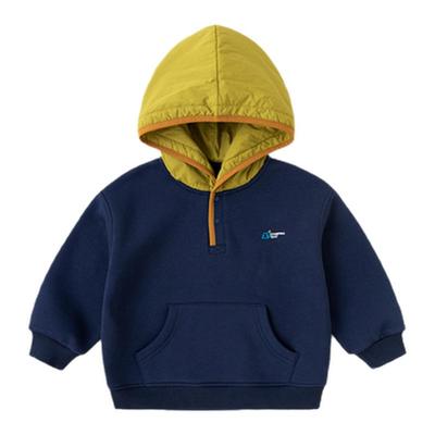 【一体绒加厚】嘟嘟家男童卫衣宝宝冬装儿童连帽加绒上衣冬季衣服