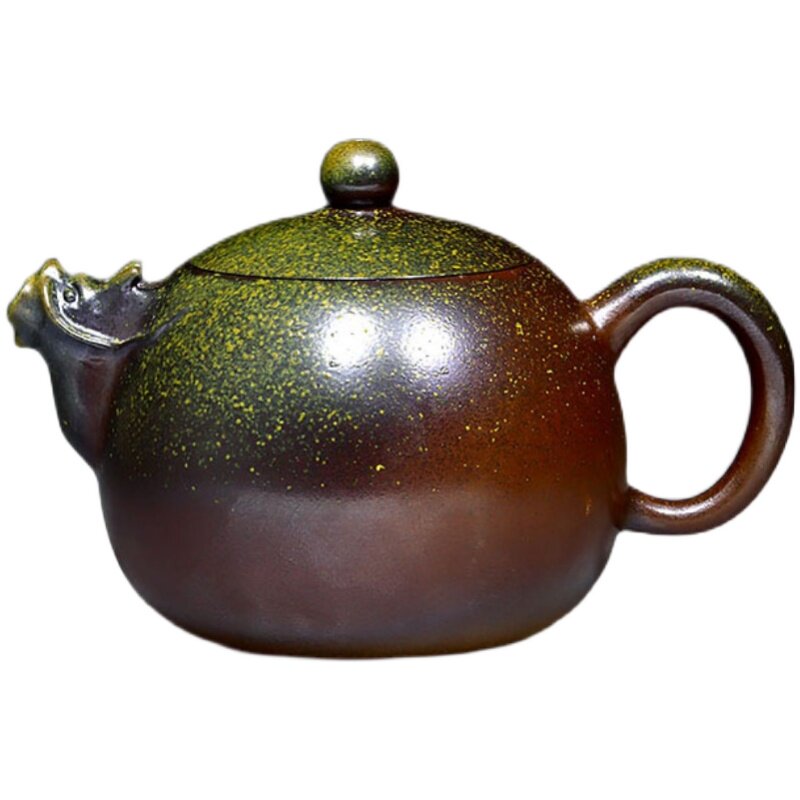 壶藏福坭兴陶柴烧壶精品柴窑裸烧西施纯手工制作中式复古家具茶具