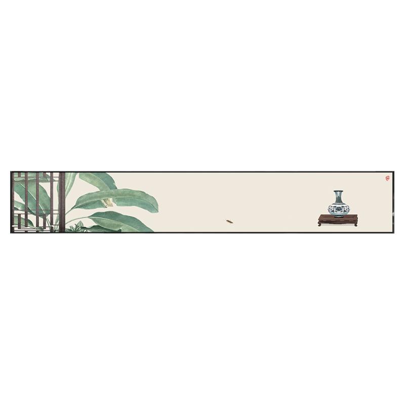 客厅装饰画沙发背景墙横版窄长挂画新中式细长条形卧室床头花鸟画