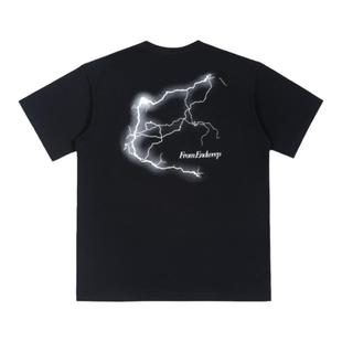 【Endweep官方店】国潮美式闪电印花短袖t恤夏季潮牌高街情侣上衣