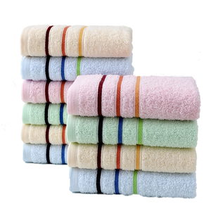 洁丽雅毛巾10条纯棉洗脸家用成人柔软吸水全棉男女加厚大面巾批发