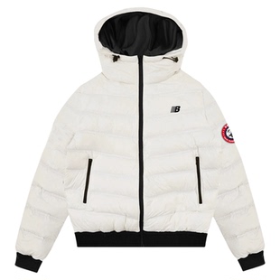 SREK冬季百搭新款宽松白色连帽羽绒服男女冬季加厚保暖面包服外套