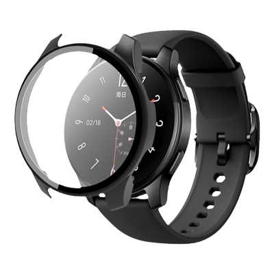 适用vivowatch5手表watch3钢化保护套pc材质vivo2轻薄舒适原机配比保护套表壳防撞耐磨钢化膜全包非原装配件