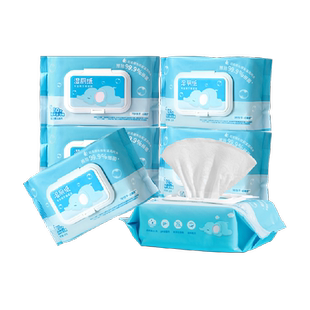 名创优品家庭装可冲散湿厕纸80片*6包擦屁股洁厕湿纸巾便携卫生纸