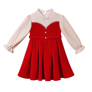 女童连衣裙春秋儿童气质高级公主裙2025新款秋冬季小女孩加绒裙子