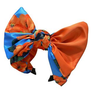 超大蝴蝶结显脸小发箍女高级感洋气时尚缎面碎花头箍洗脸发卡头饰