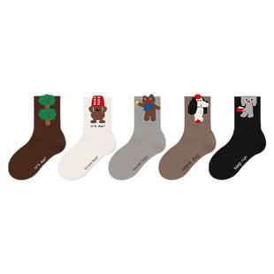 儿童袜子春秋纯棉宝宝可爱卡通短袜男童女童秋冬季立体动物中筒袜