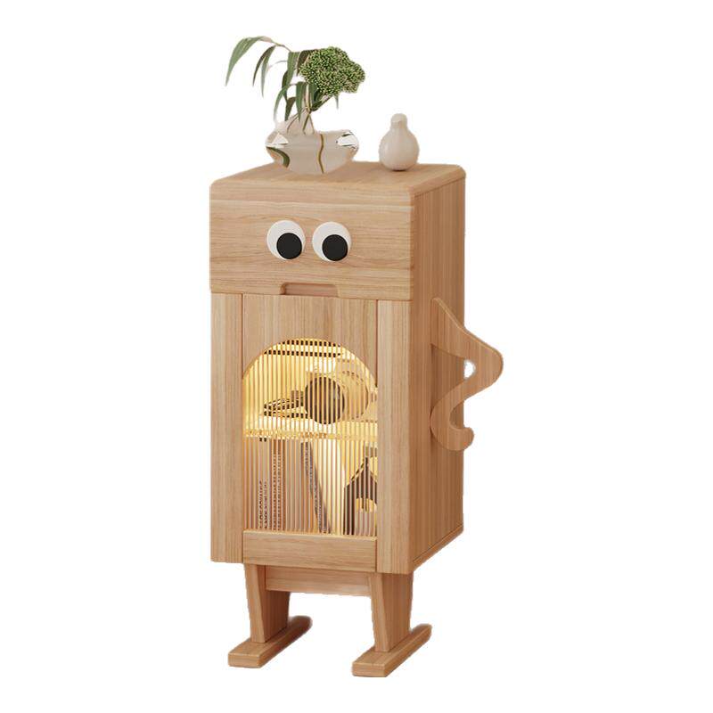 实木机器人床头柜带灯沙发边几侧边柜子客厅置物柜创意儿童床头柜