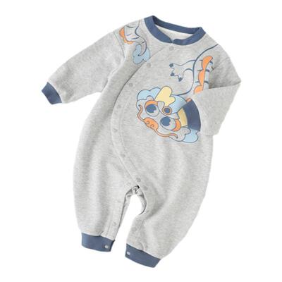 婴儿连体衣秋冬卫衣哈衣春秋季外出服新中式国风龙年秋装宝宝衣服