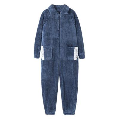 冬季珊瑚绒连帽连体套装猫人