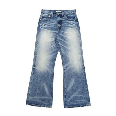 TBR复古风暴雪花蓝牛微喇牛仔裤