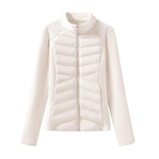 班尼路立领修身开衫外套女秋冬新款收腰显瘦冲锋衣内胆百搭上衣N