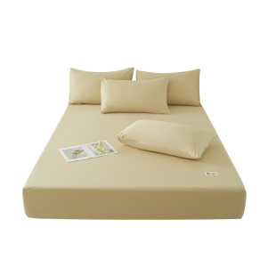 A类新疆长绒棉床笠纯棉席梦思床垫套保护罩全棉床单防滑罩三件套