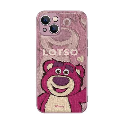 草莓熊金属漆小羊皮手机壳