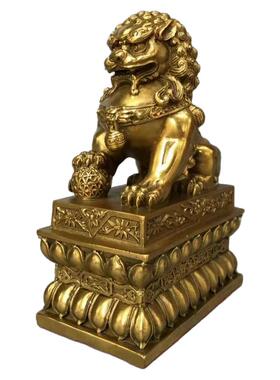 黄铜镇宅宫门狮窗台大门反弓