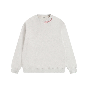 ATRY花体LOGO系列领口刺绣圆领卫衣 春秋款国潮牌重磅情侣上衣男