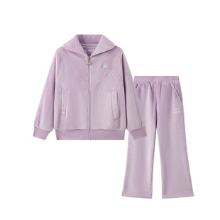 NEW BALANCE NB25冬季新款女童儿童加绒翻领外套裤子套装2VF43162