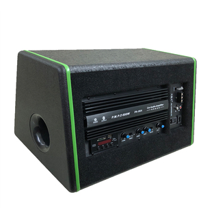 120磁10寸梯形三分频12V汽车载有源低音炮24V插卡蓝牙音响220V箱