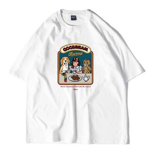 DAKYAM(达人) Pets Make Life Magical 宠物下午茶印花短袖TEE恤