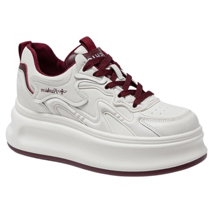 圣恩熙 小白鞋女款2026新款百搭真皮女士板鞋女款透气休闲增高鞋