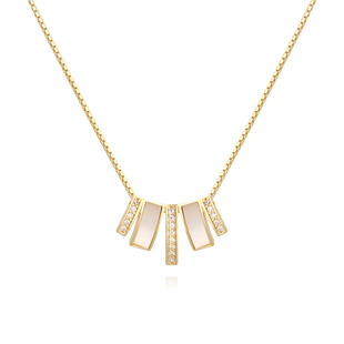 925纯银白贝母吊坠项链女2025新款轻奢小众高级感配饰秋冬毛衣链