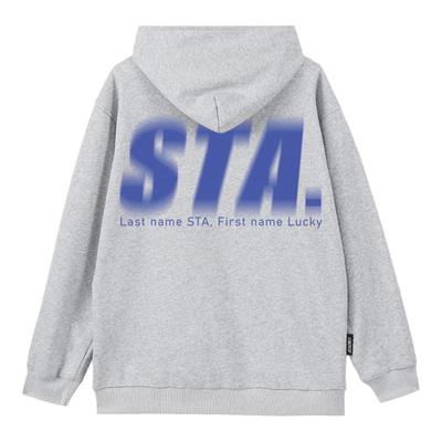 STA幻影橙蓝印花连帽卫衣服加绒