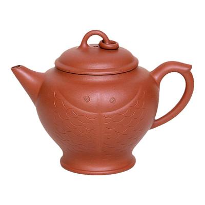 德弈斋宜兴紫砂茶壶中式复古紫砂一厂红泥王慧茹双鱼壶何挺初监制