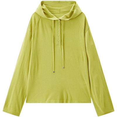 太平鸟羊毛混纺连帽宽松针织衫