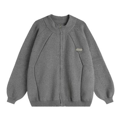 INSstudios「立领开衫拉链毛衣」